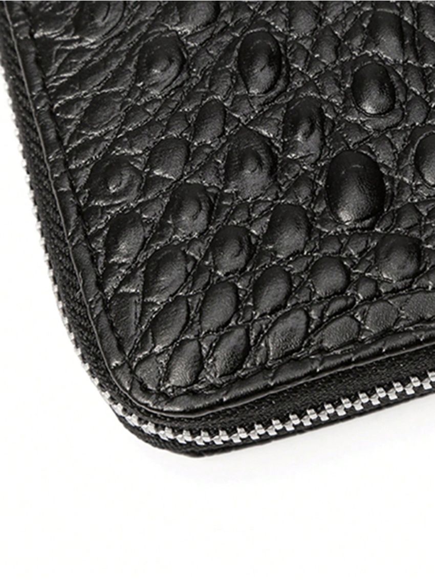Crocodile Clutch Purse Double Zipper Purse Retro Purse Women's Long Wallet