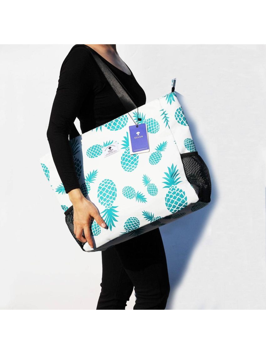 LARGE BEACH BAG Water Resistant Lightweight 20 inch Women Tote Bag for Gym Beach Travel Pool Yoga Nurse