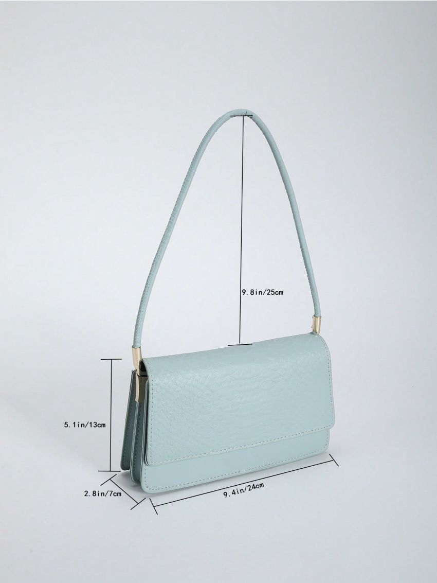 Snakeskin Square Bag Mint Green Flap For Daily