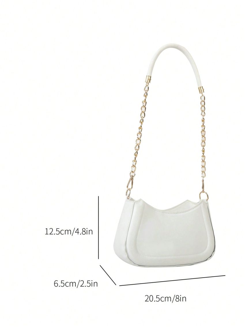 Small Hobo Bag White Fashionable Chain Strap