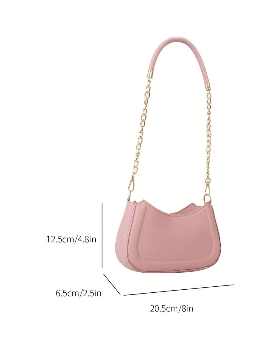 Small Hobo Bag Baby Pink Fashionable Chain Strap