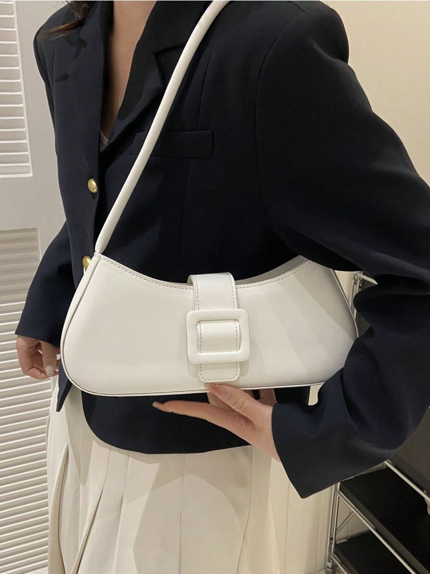 Medium Hobo Bag White Fashionable For Daily