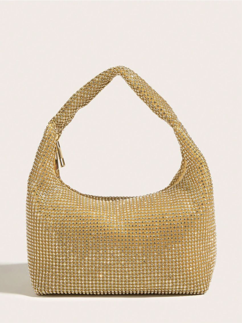 Small Evening Bag Rhinestone Decor Glamorous, Perfect Bride Purse For Wedding, Prom & Party Events