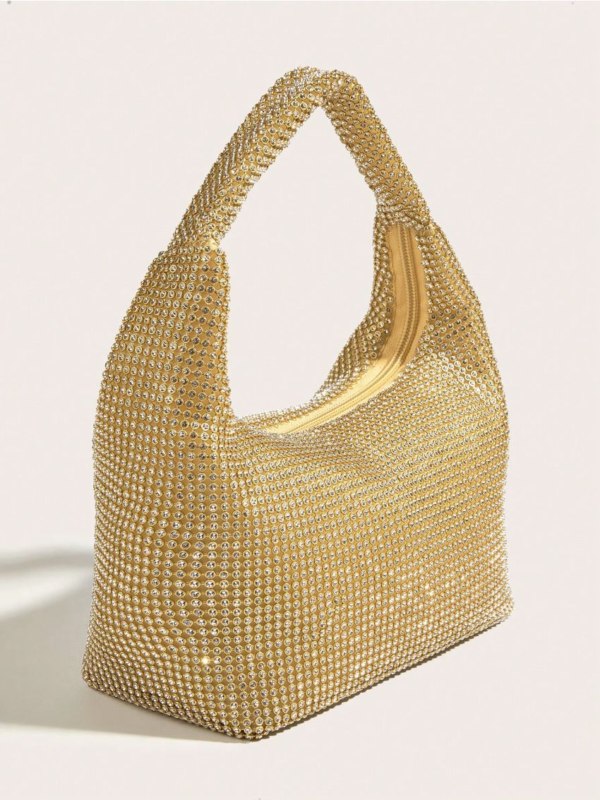 Small Evening Bag Rhinestone Decor Glamorous, Perfect Bride Purse For Wedding, Prom & Party Events