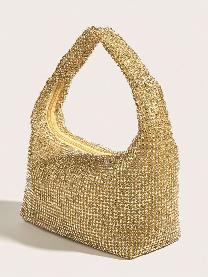 Small Evening Bag Rhinestone Decor Glamorous, Perfect Bride Purse For Wedding, Prom & Party Events