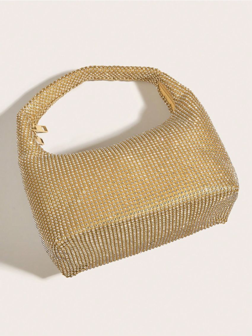 Small Evening Bag Rhinestone Decor Glamorous, Perfect Bride Purse For Wedding, Prom & Party Events