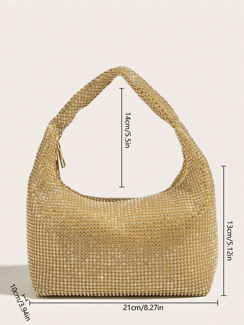 Small Evening Bag Rhinestone Decor Glamorous, Perfect Bride Purse For Wedding, Prom & Party Events