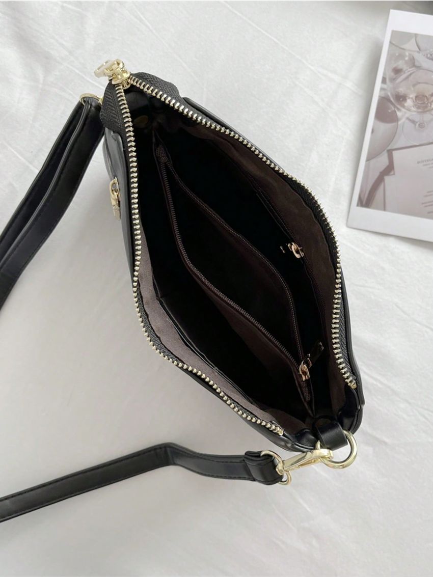 Small Shoulder Bag Plaid Pattern Letter Embossed