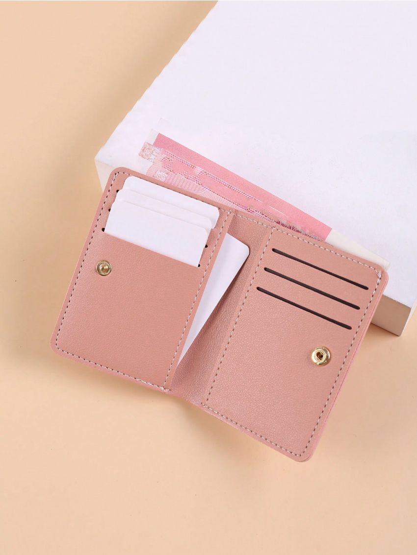 Fashion Daily Commuting Color Pu Simple Multi-Card Short Wallet