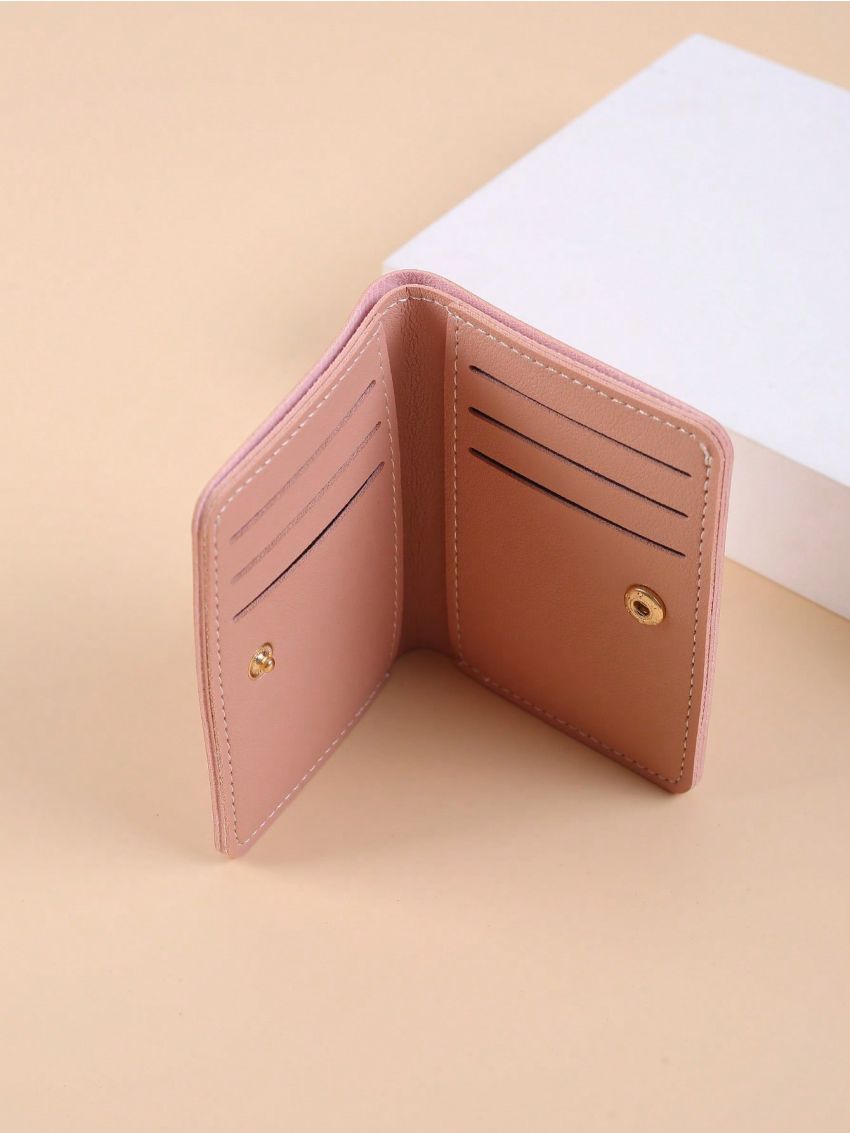 Fashion Daily Commuting Color Pu Simple Multi-Card Short Wallet