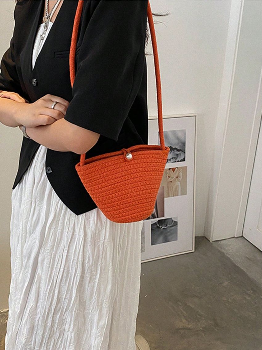 Fashion Woven Straw Shoulder Bag Female Crossbody Messenger Bag For Women Summer Beach Handbag