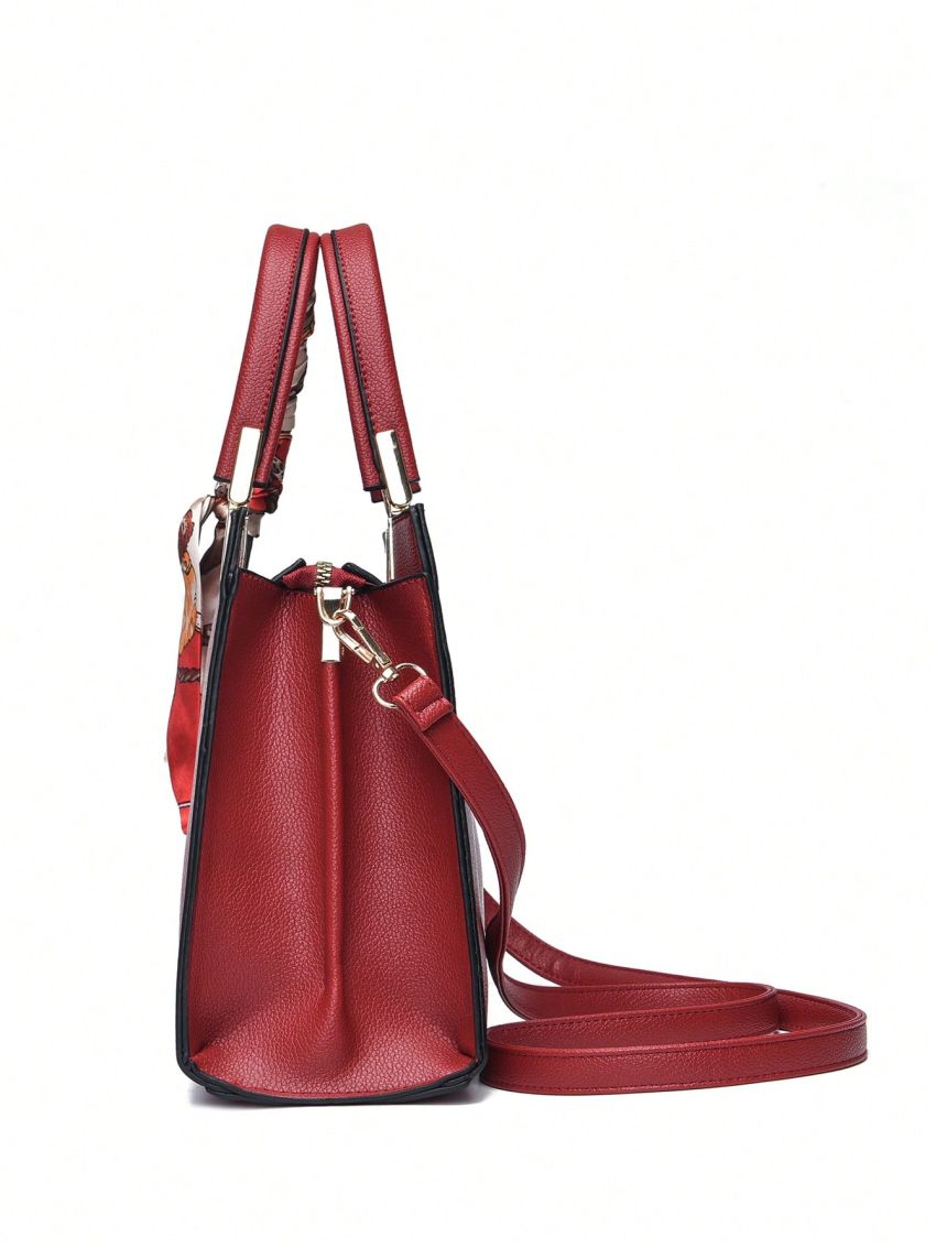 Medium Square Bag Letter Graphic Twilly Scarf Decor