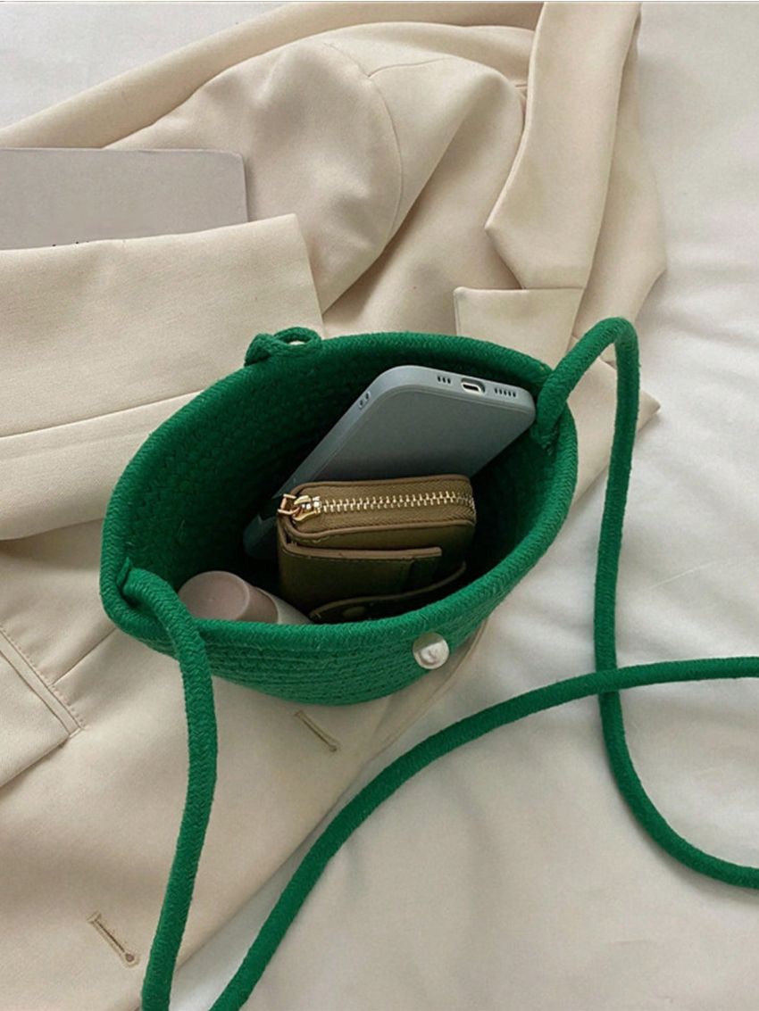 Fashion Woven Straw Shoulder Bag Female Crossbody Messenger Bag For Women Summer Beach Handbag