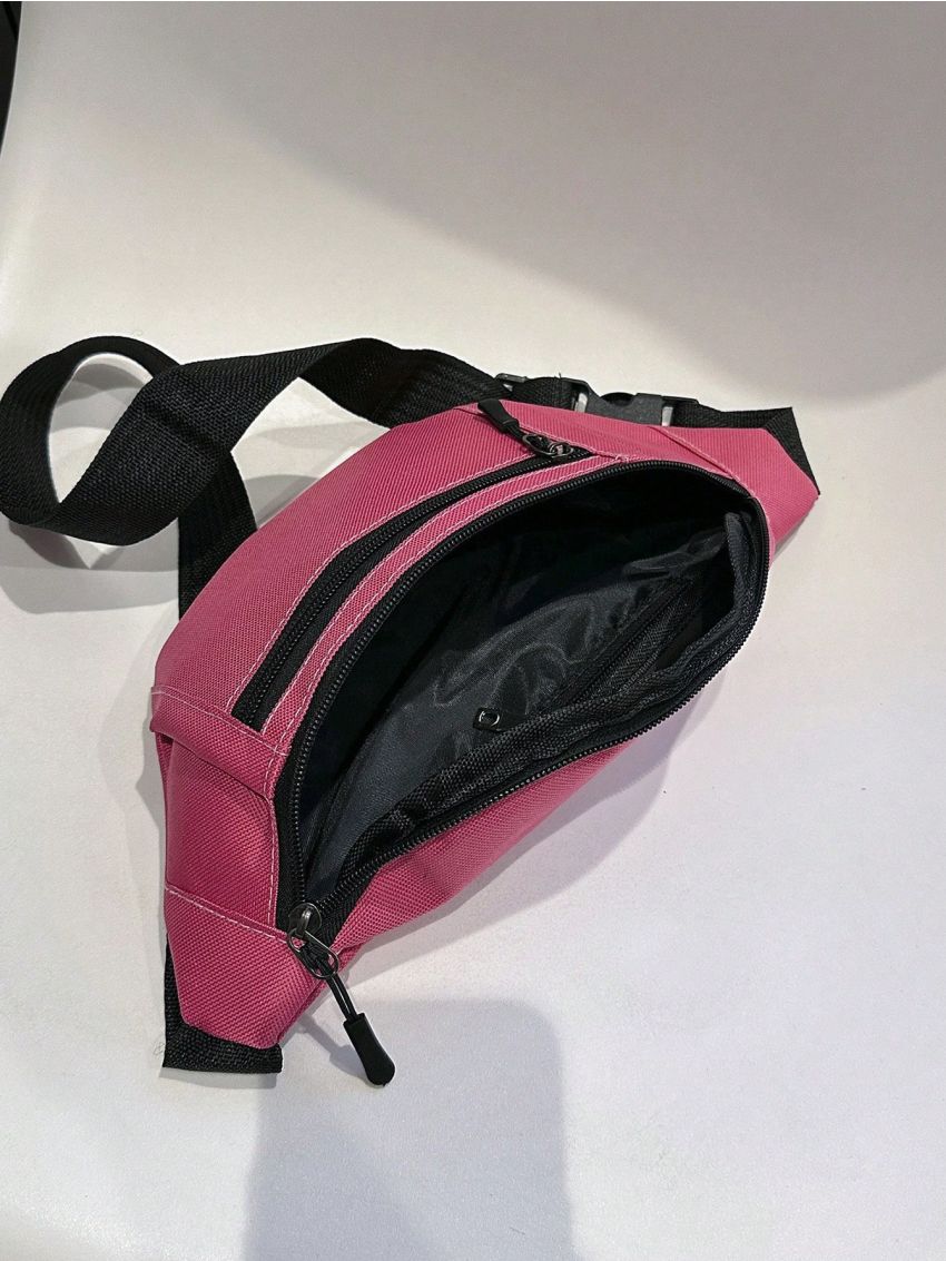 Medium Fanny Pack Zip Front Neon Pink Funky