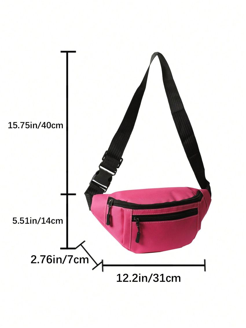 Medium Fanny Pack Zip Front Neon Pink Funky