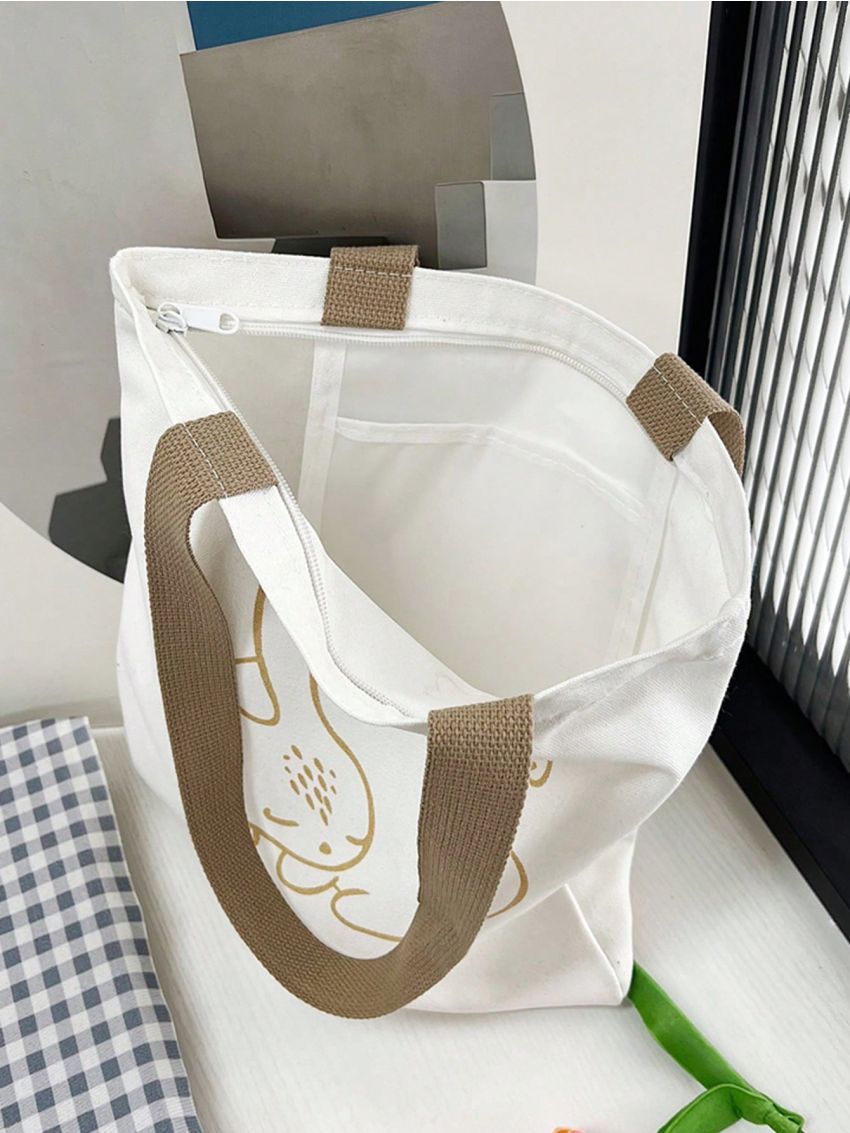 Fashionable And Versatile Small Cartoon Pattern Shopper Bag