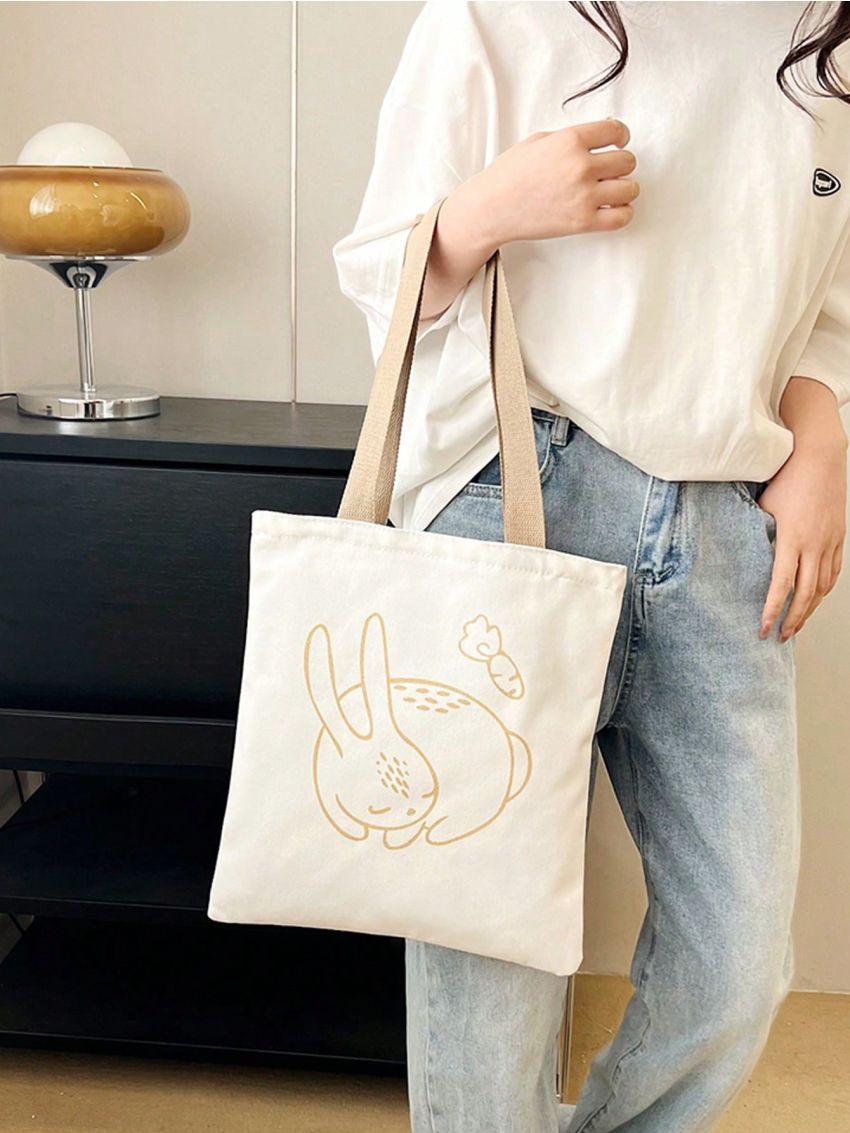 Fashionable And Versatile Small Cartoon Pattern Shopper Bag