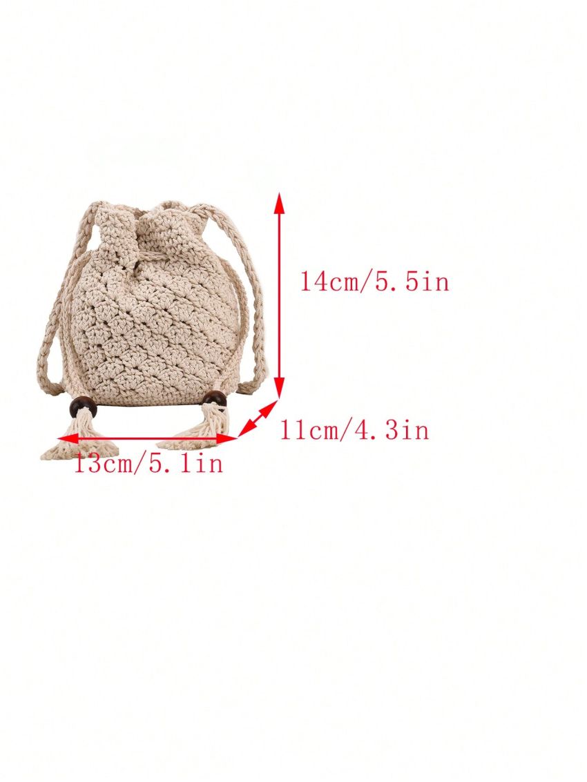 Mini Minimalist Crochet Bag Drawstring Design Vacation