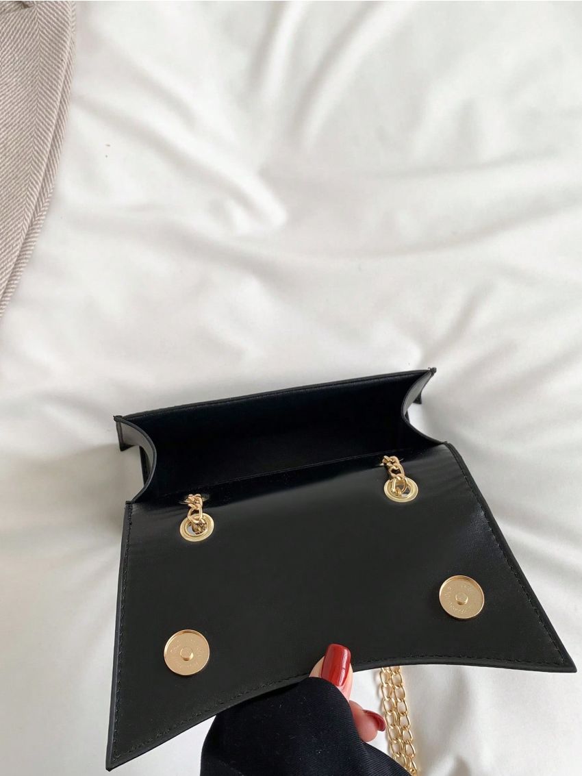 Minimalist Novelty Bag Flap Chain Strap Neon Pink Funky