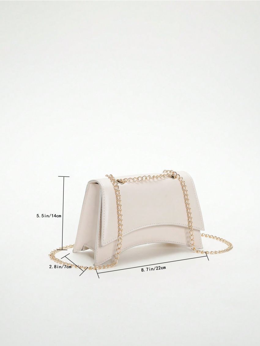 Minimalist Novelty Bag Flap Chain Strap Neon Pink Funky