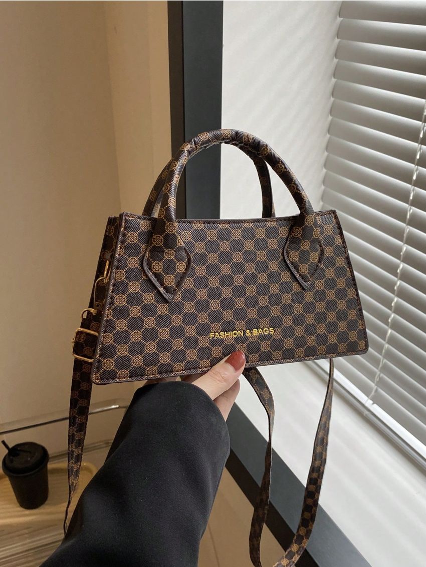 Small Baguette Bag All Over Print Double Handle For Daily