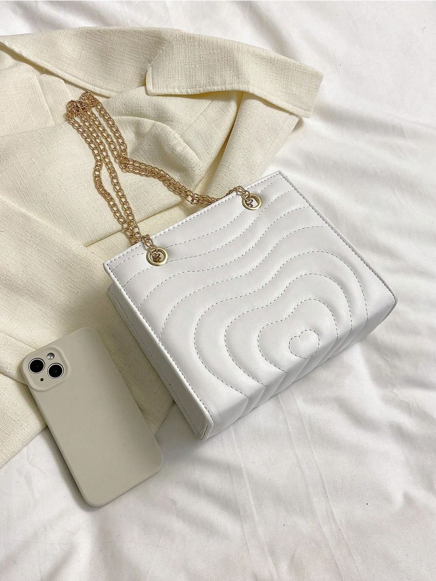 Mini Square Bag Quilted Detail Chain PU