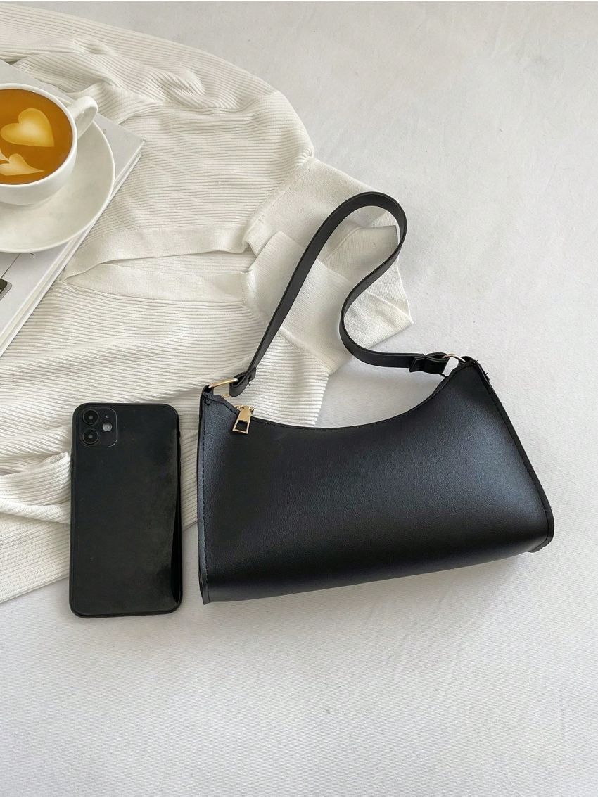 Small Baguette Bag Solid Color Minimalist Style