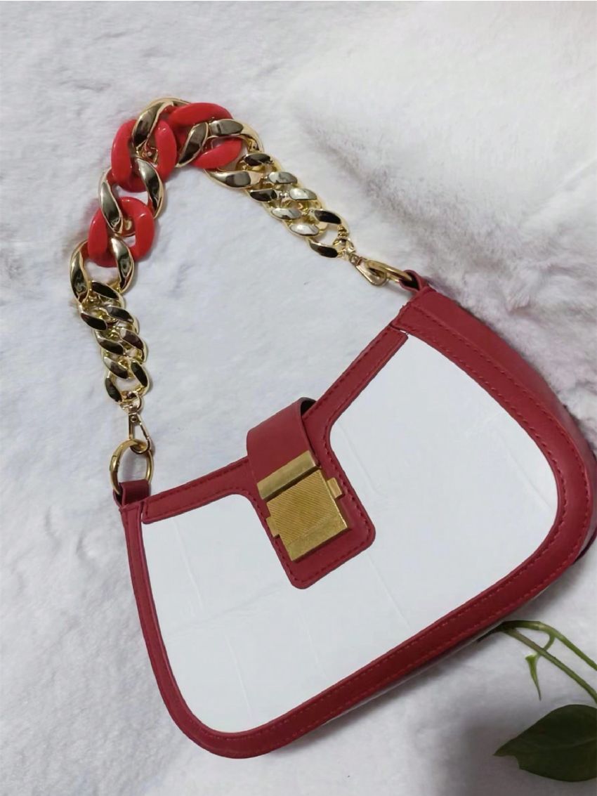 Two Tone Chain Design Bag Strap Fashionable
