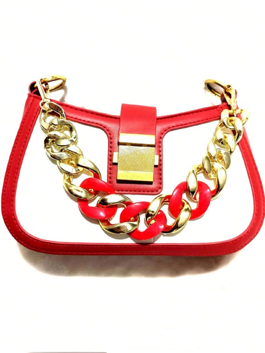 Two Tone Chain Design Bag Strap Fashionable