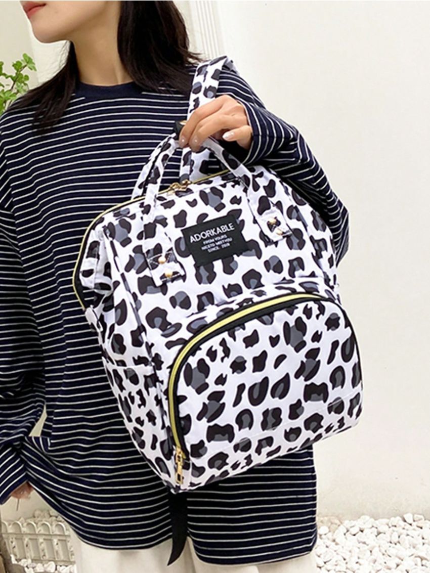 Leopard Pattern Classic Backpack Waterproof Adjustable Strap