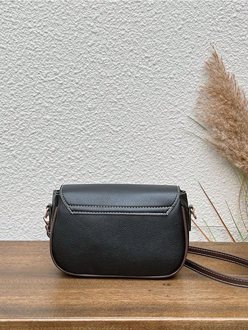 Small Flap Saddle Bag Patch Decor Stitch Detail