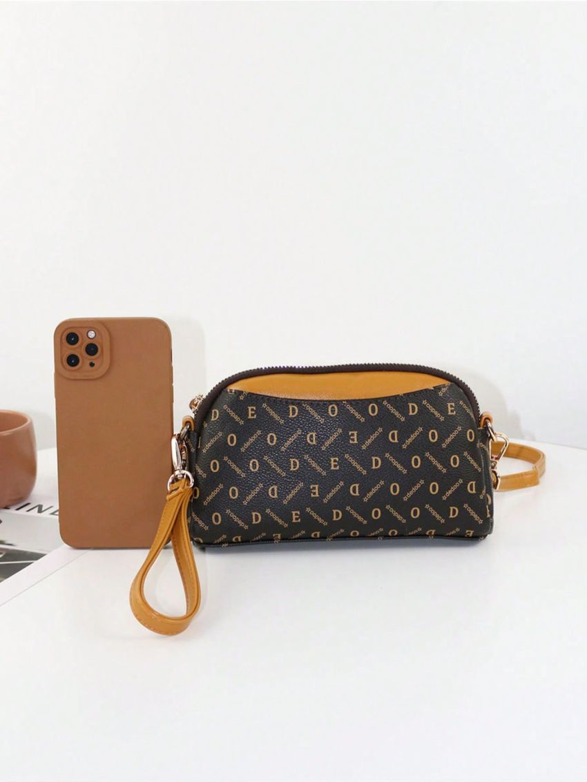 Allover Print Dome Bag Small Zipper Pu