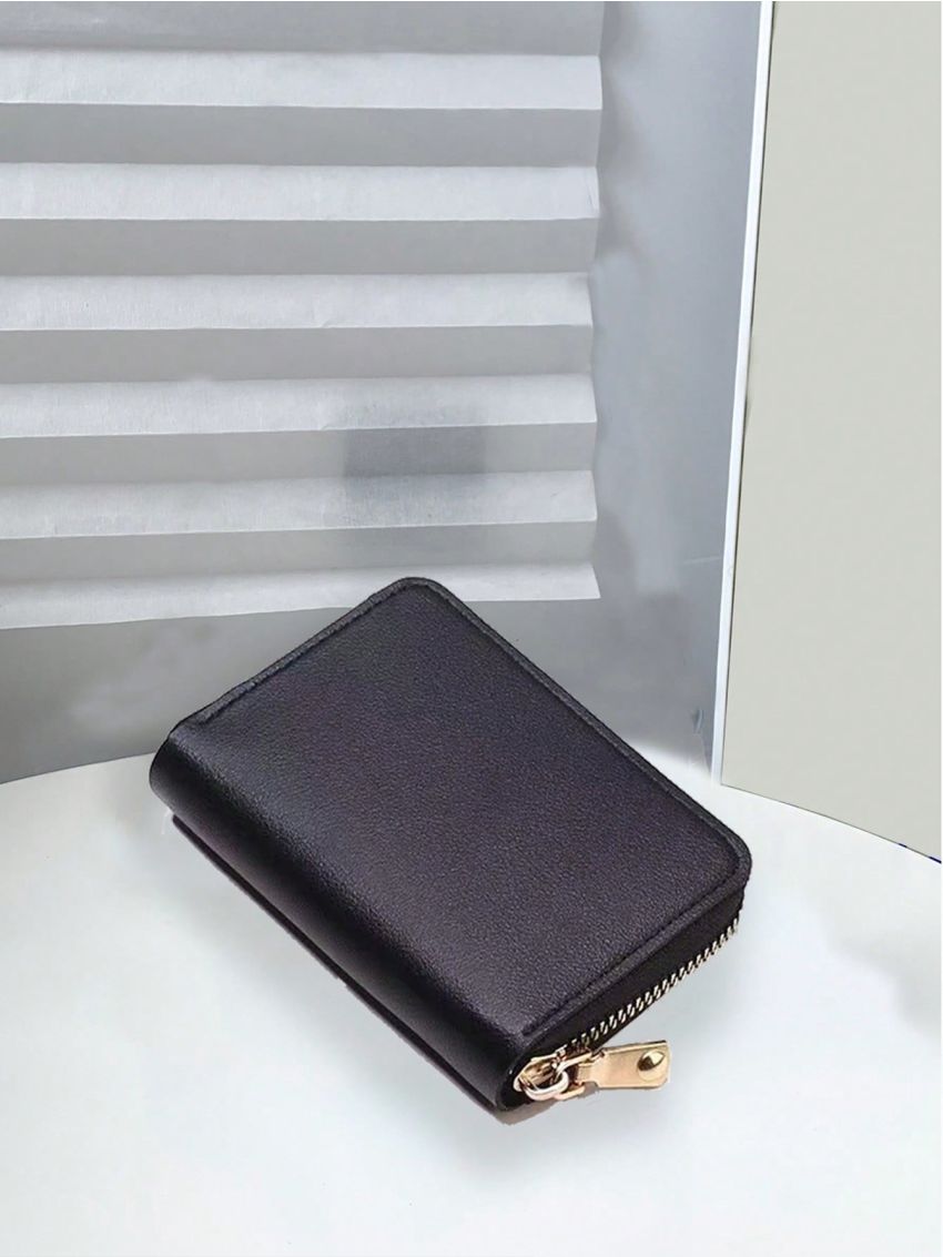 Solid Color Card Holder Zipper Around