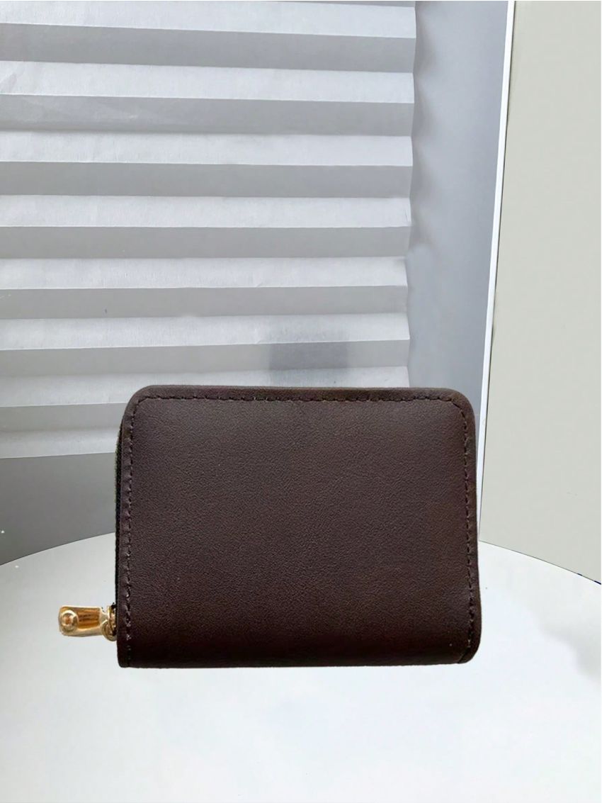 Solid Color Card Holder Zipper Around