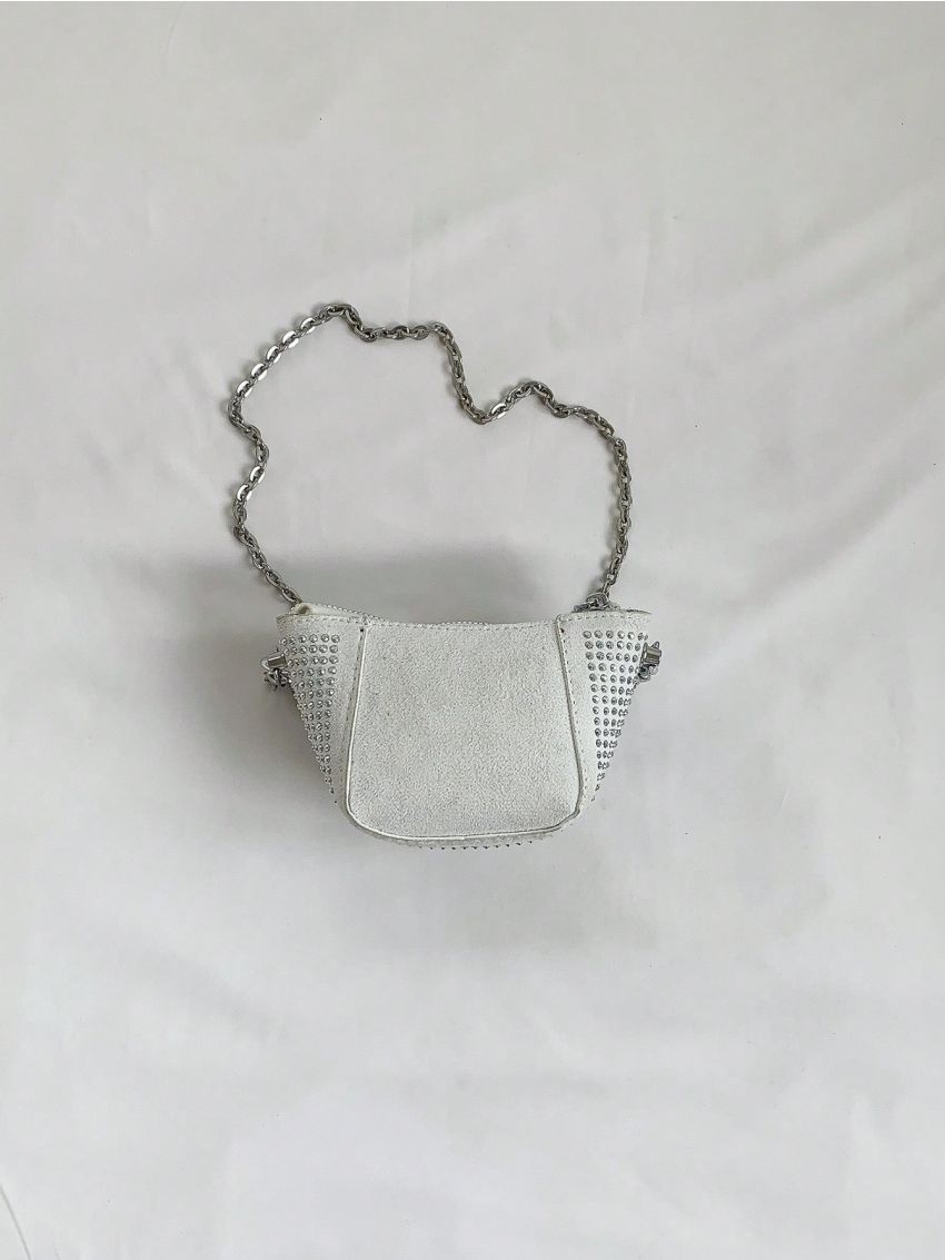 Mini Evening Bag Rhinestone Decor Chain Strap, Perfect Bride Purse For Wedding, Prom & Party Events