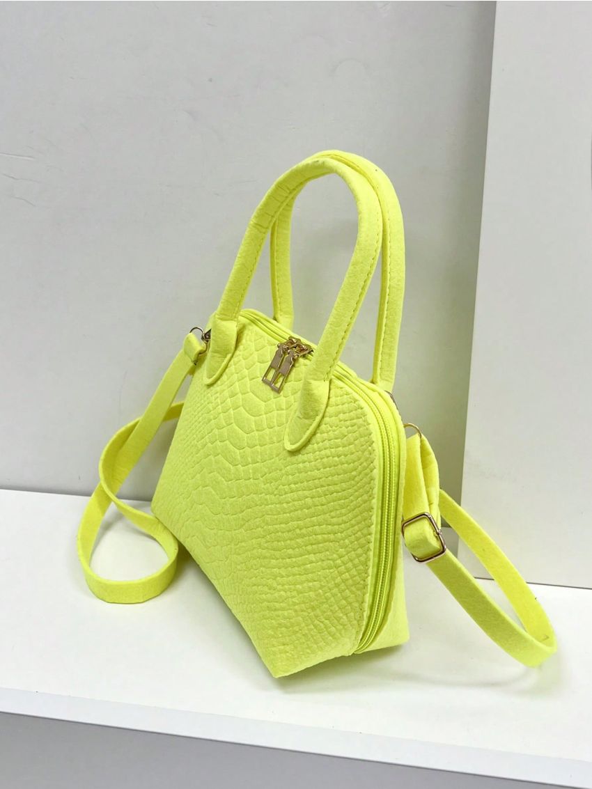 Small Square Bag Geometric Embossed Solid