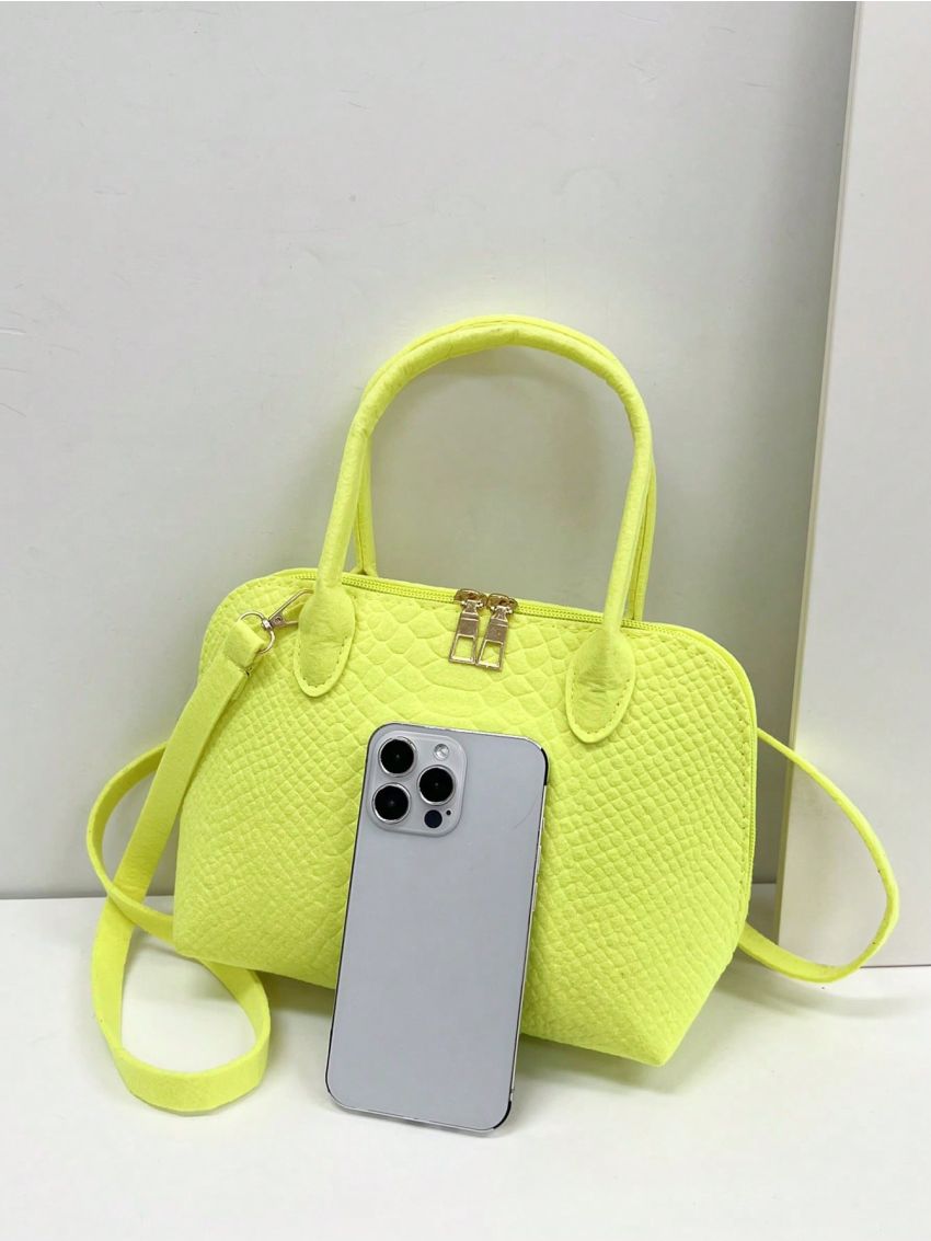 Small Square Bag Geometric Embossed Solid