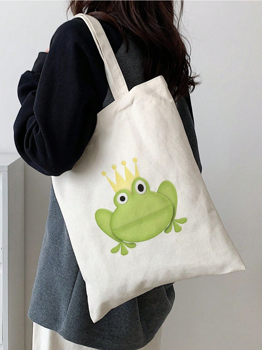Cartoon Graphic Shopper Bag Small Double Handle