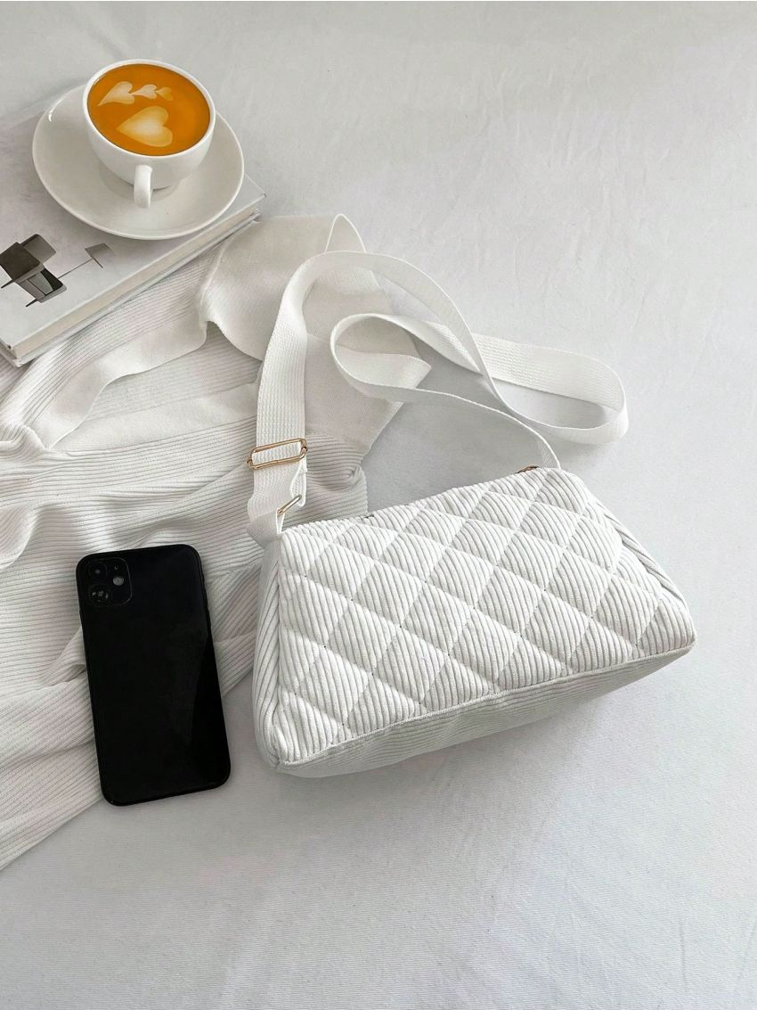 Medium Square Bag Solid Color Quilted