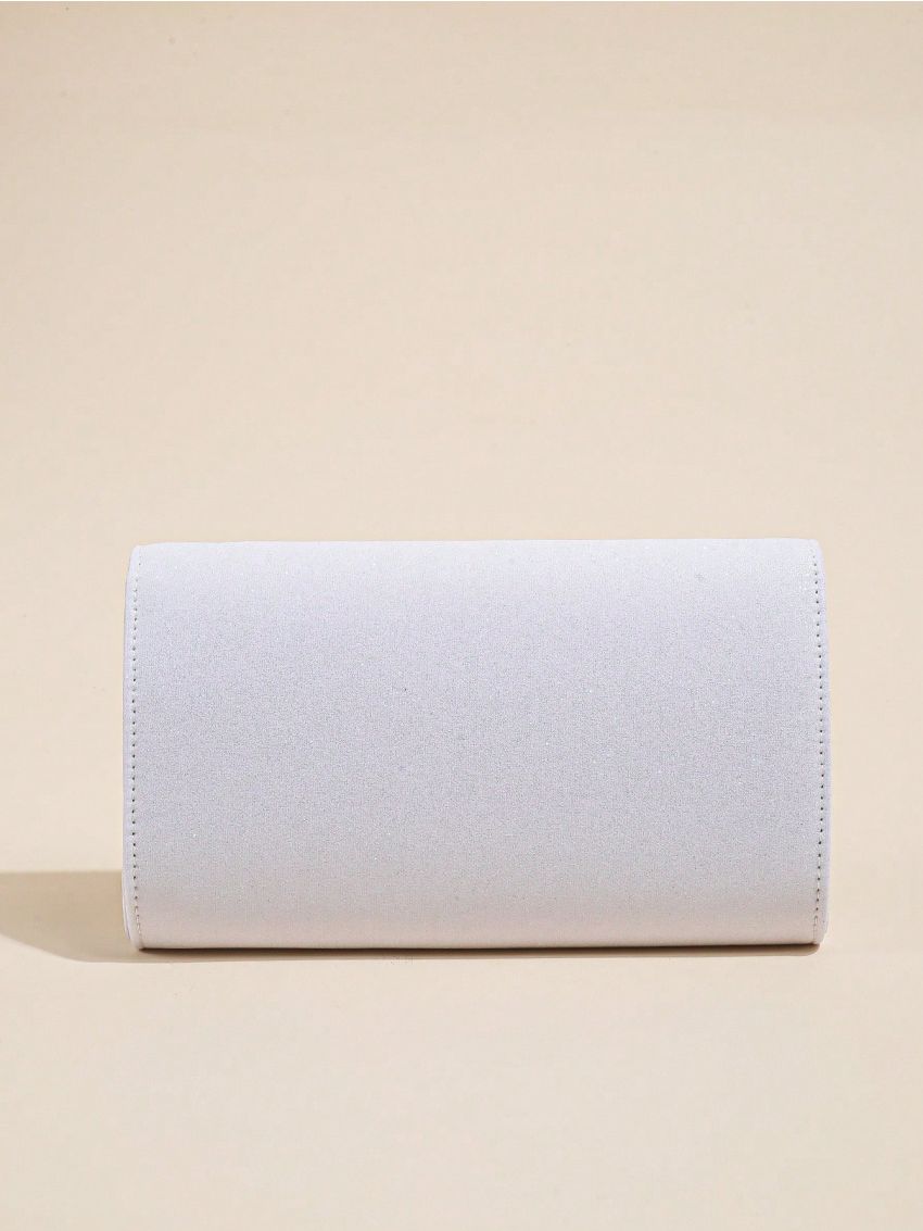 Small Envelope Bag Glitter Metal Decor Chain Strap For Prom, Perfect Bride Purse For Wedding, Prom & Party Events