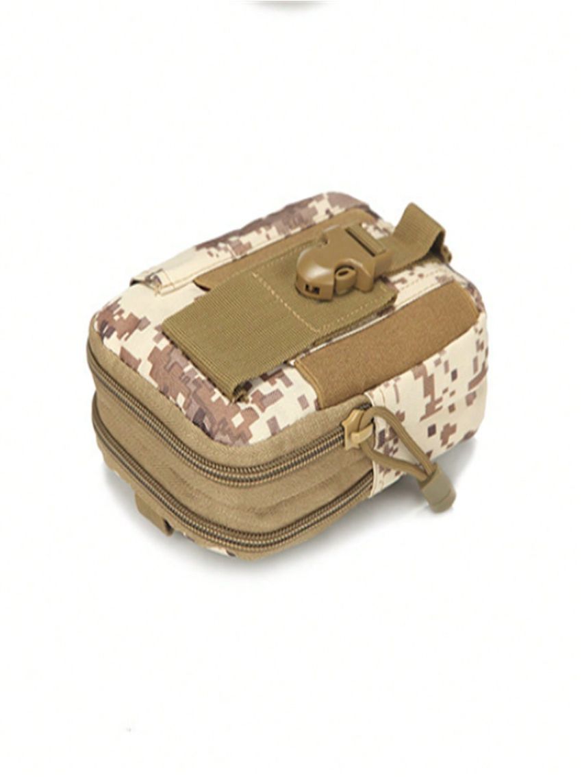 1pc Multifunctional Buckle Decor Camo Polyester Running Bag