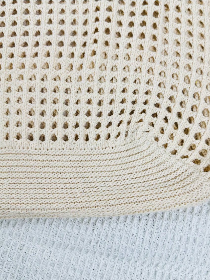 Apricot Crochet Bag Hollow Out Large Capacity For Vacation