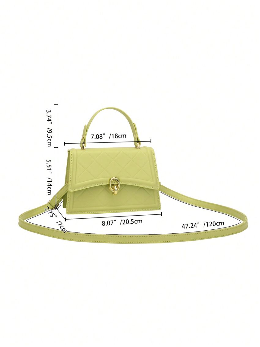 Small Flap Square Bag Embossed Detail Metal Decor