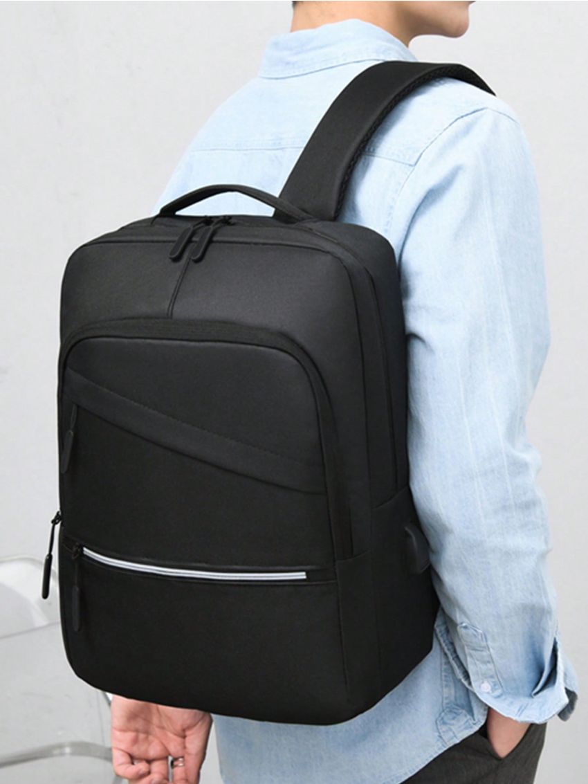 Medium Fashion Backpack Solid Color For Men