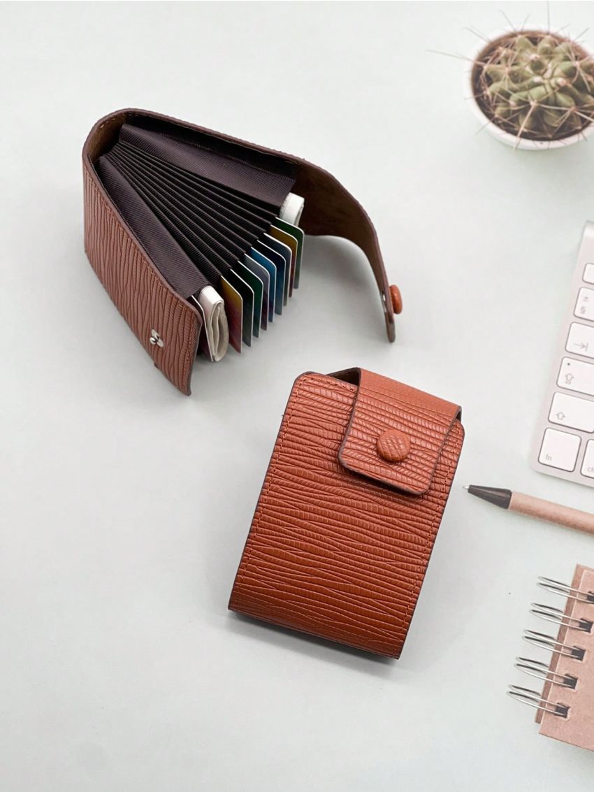 Brown Multiple Card Slots Portable For Daily