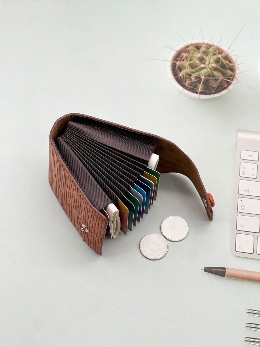 Brown Multiple Card Slots Portable For Daily