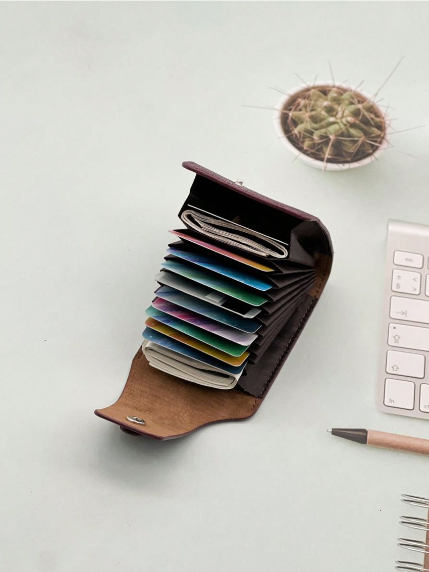 Brown Multiple Card Slots Portable For Daily