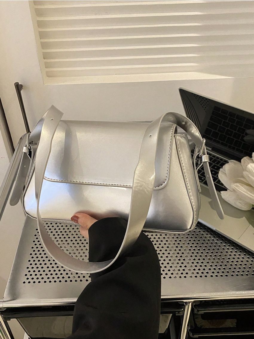 Medium Flap Baguette Bag Neon Pink Funky