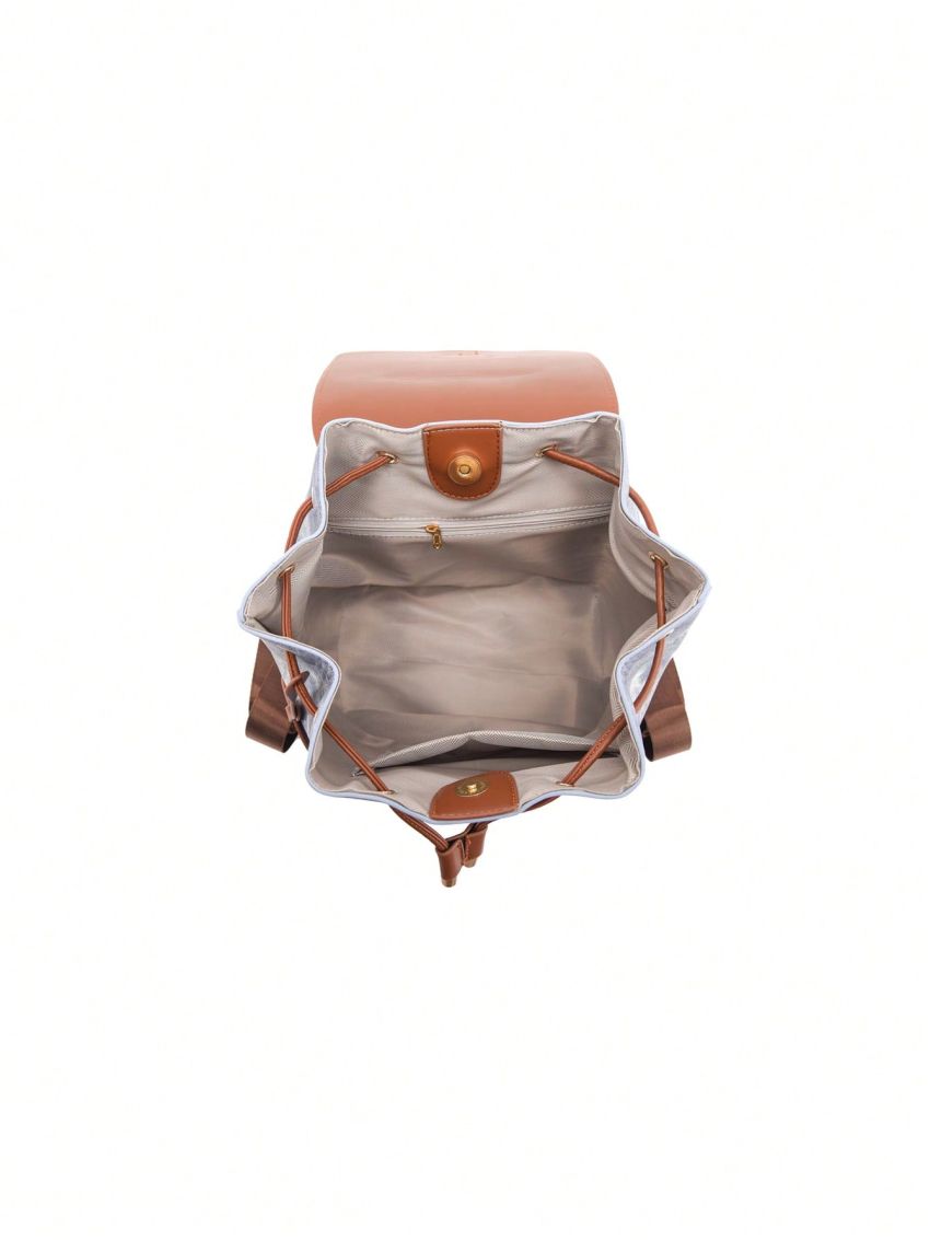 Small Flap Backpack Tie Dye Zip Front With Bag Charm