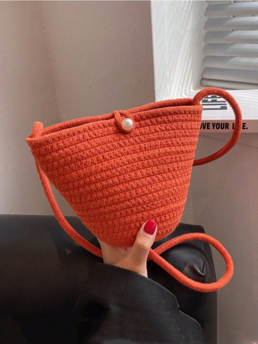 Fashion Woven Straw Shoulder Bag Female Crossbody Messenger Bag For Women Summer Beach Handbag